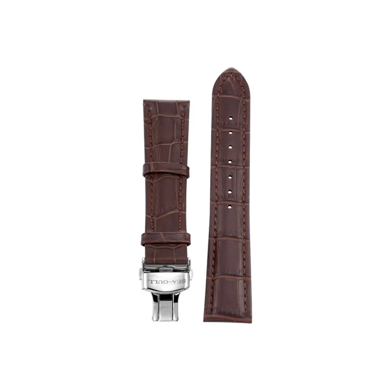 Sea Gull Compatibility Watch Band 19 21cm Cowhide Leather Material-9