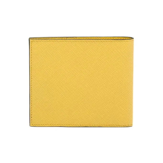 PRADA Saffiano Leather Wallet Men's Yellow-1
