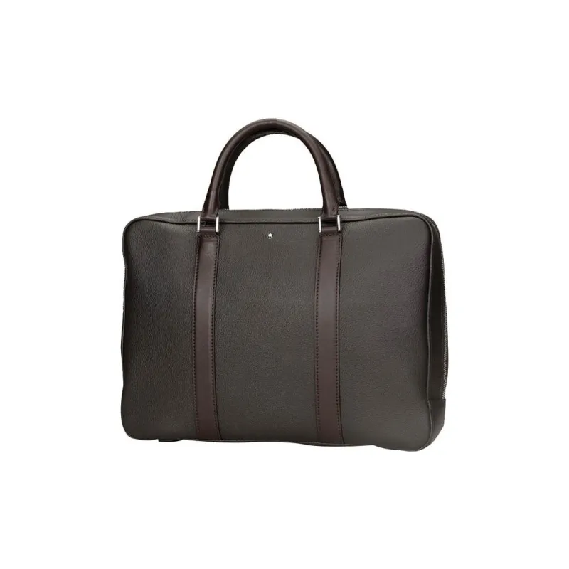 MONTBLANC Meisterstuck Grain Leather Briefcase Shoulder Bag Crossbody Bag Handbag Men's Brown-1