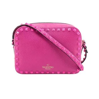 Valentino ROCKSTUD Calfskin Shoulder Bag Crossbody Bag Women's Fuchsia
