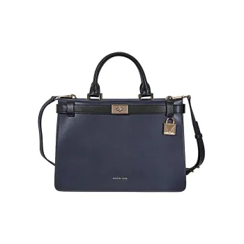 MICHAEL KORS Tatiana Leather Portable Crossbody Bag Shoulder Bag Medium Size Women's Navy Blue
