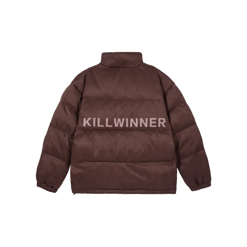 KILLWINNER Letter Stand Collar Loose Fit Thickened Down Jacket Unisex-5