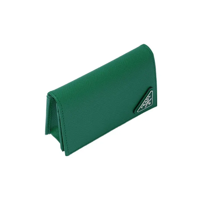 PRADA Saffiano Leather Card Holder, Wallet Men's Green-2