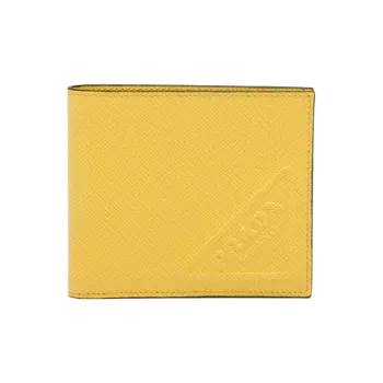 PRADA Saffiano Leather Wallet Men's Yellow