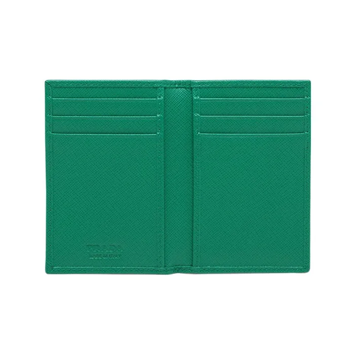 PRADA Saffiano Leather Card Holder Card Holder Men's Green-3