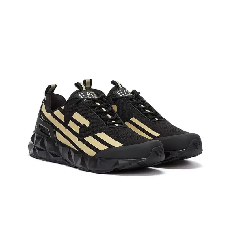 EMPORIO ARMANI EA7 Anti Slip And Wear Resistant Breathable Low Top Sports Casual Shoes Unisex Black-2