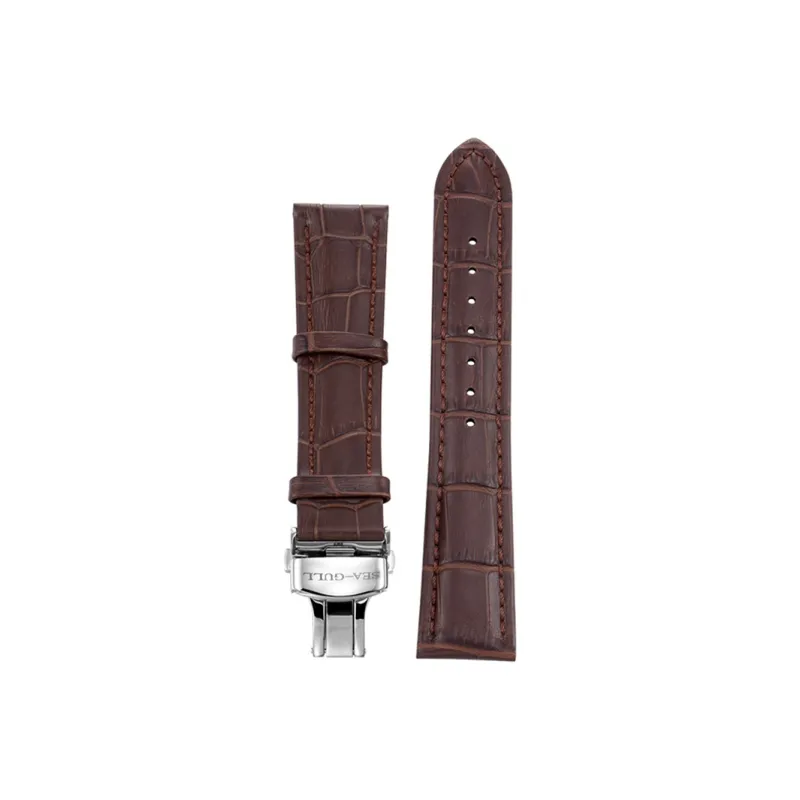 Sea Gull Compatibility Watch Band 19 21cm Cowhide Leather Material-2