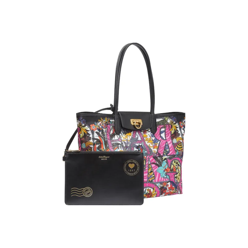Ferragamo Gancini Graphic Print Tote Multi-2