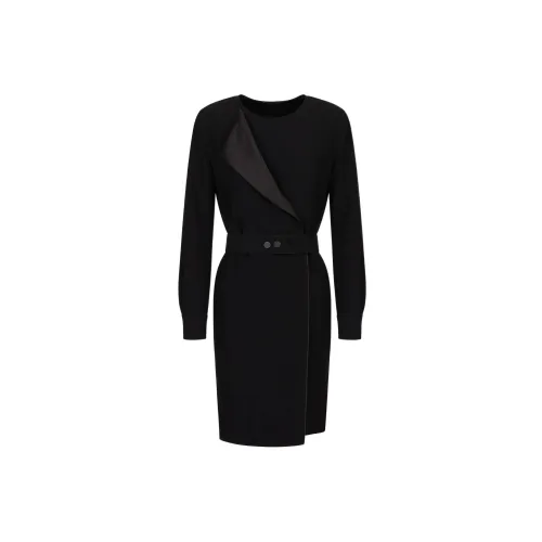 EMPORIO ARMANI Long-Sleeved Dresses Women's Black