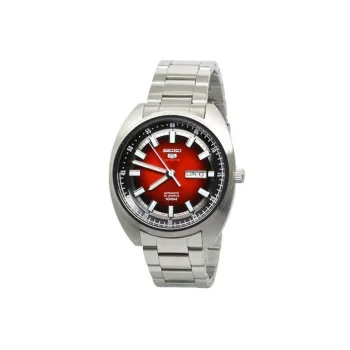 SEIKO Automatic Mechanical Movement Stainless Steel Strap Watch 45mm Men's Watches Red Watch Dial