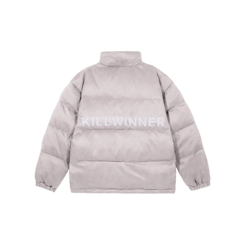 KILLWINNER Letter Stand Collar Loose Fit Thickened Down Jacket Unisex-1