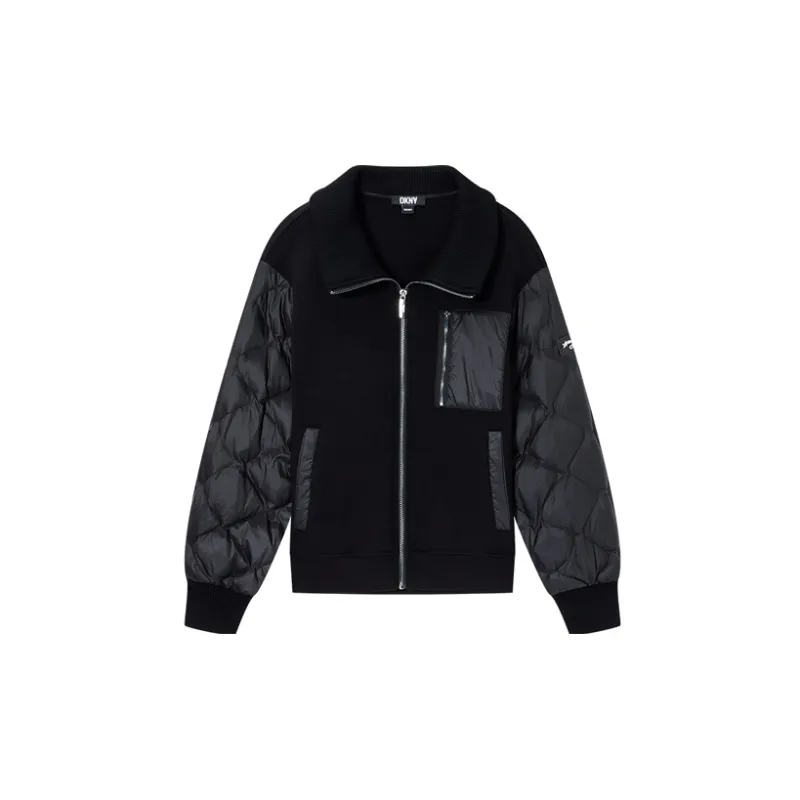 DKNY FW22 Solid Color Stand Collar Down Jacket Women's Black-2