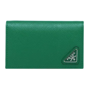 PRADA Saffiano Leather Card Holder, Wallet Men's Green