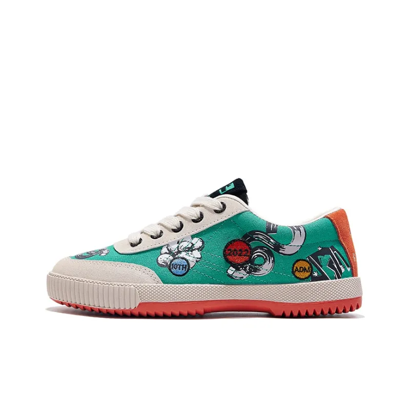 ADM x Feiyue Abrasion Resistant Low Top Skateboard Shoes Unisex Green-0