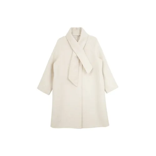 SUNSUNTOWN Coats Women's Off White