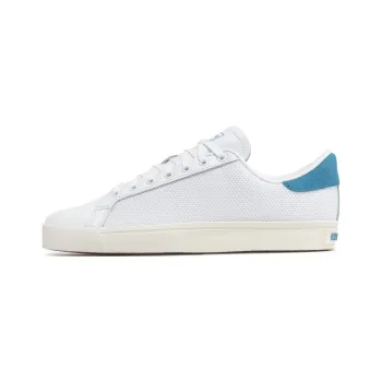Adidas Originals Rod Laver Vin Anti-Slip Wear-Resistant Lightweight Breathable Low-Top Skateboard Shoes White Blue