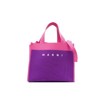 MARNI Canvas Canvas Bag Tote Bag Shopping Bag Shoulder Bag Crossbody Bag Handbag Women's Purple