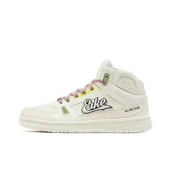 Erke High Top Skateboard Shoes Men's Ivory Spiral Seaweed Green