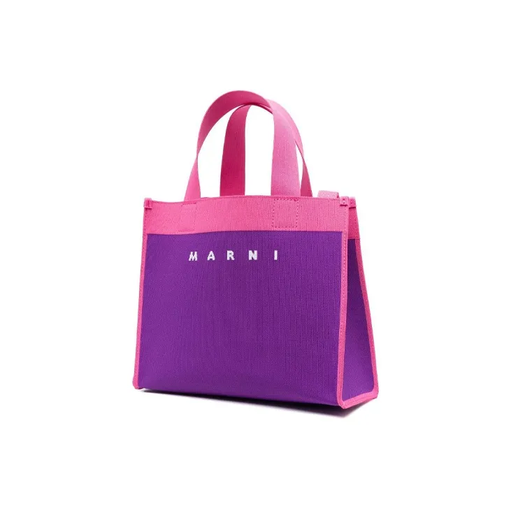 MARNI Canvas Canvas Bag Tote Bag Shopping Bag Shoulder Bag Crossbody Bag Handbag Women's Purple-1