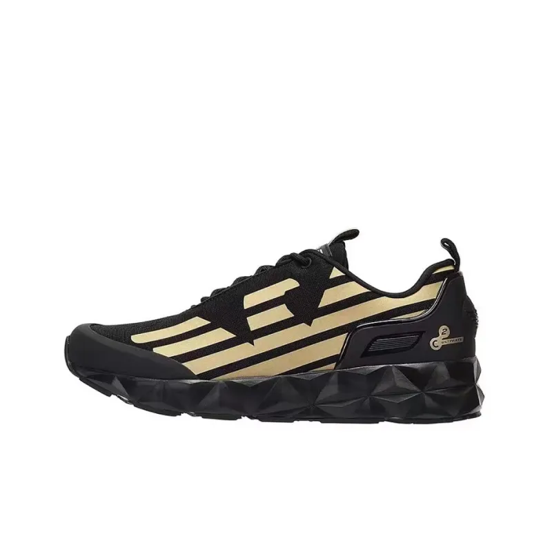 EMPORIO ARMANI EA7 Anti Slip And Wear Resistant Breathable Low Top Sports Casual Shoes Unisex Black-0