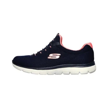 Skechers Summits Cool Classic Abrasion Resistant Slip Resistant Low Top Sports Casual Shoes Women's Blue Pink