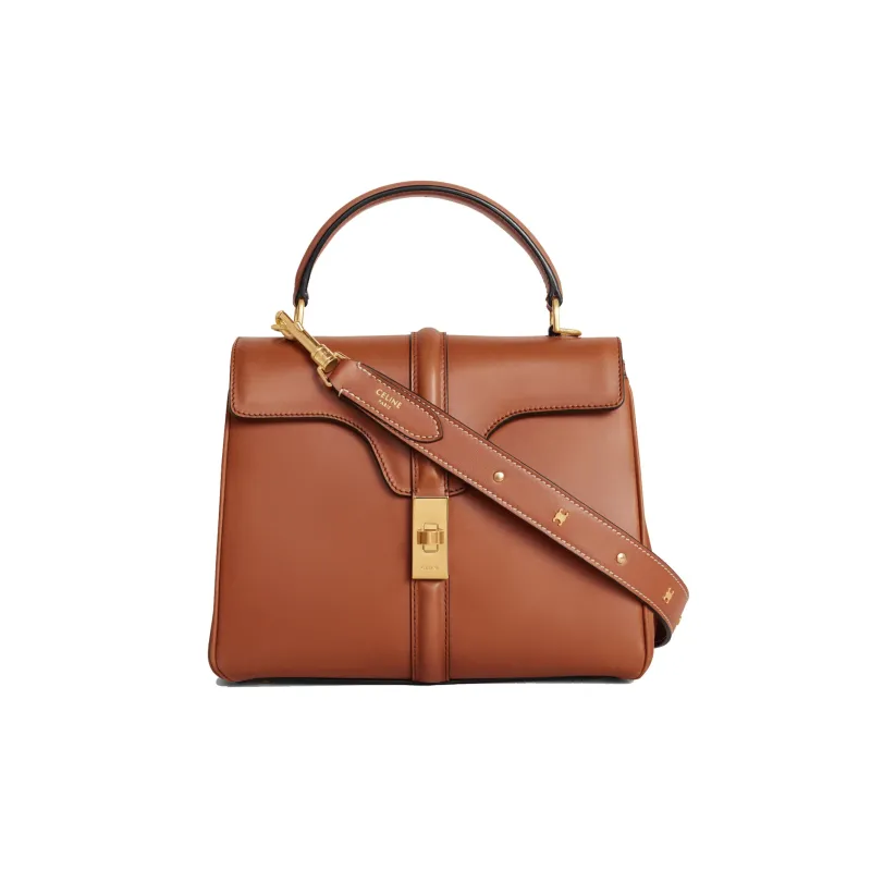 CELINE Triomphe Cow Leather Long Strap Bag Strap Women's Tawny-2