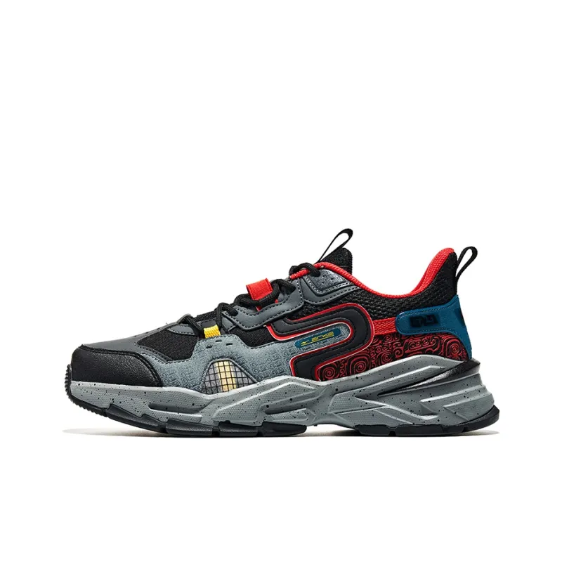 HENANBOWUYUAN x Erke Low Top Running Shoes Men's Black Red-0