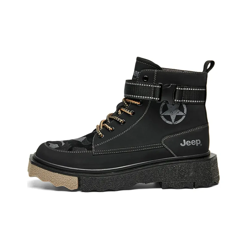 Jeep Martin Boots Men Black/Gray/Brown-0