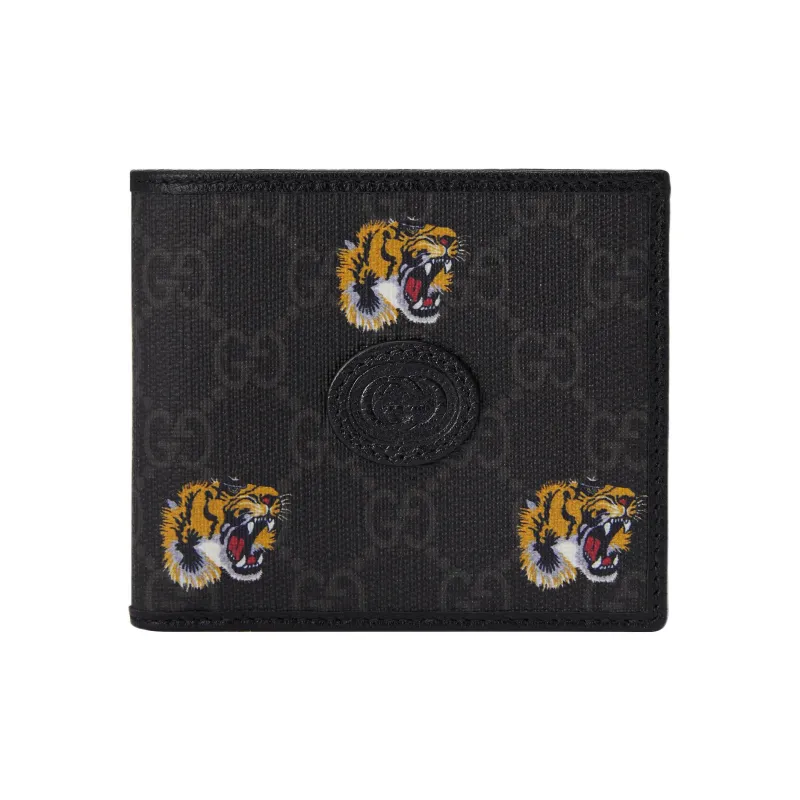 GUCCI Canvas With Leather Trim Wallet Men's Black-0