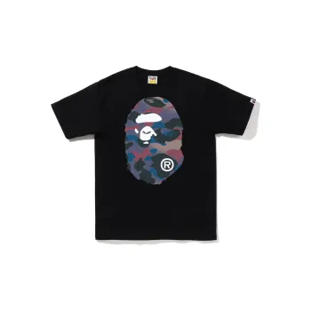 A BATHING APE Grid Camo Big Ape Head Tee
