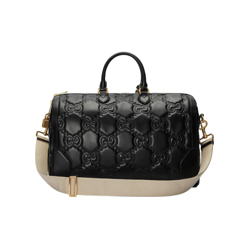 GUCCI Leather Handbag Shoulder Bag Crossbody Bag Travel Bag Medium Size Women's Black-1