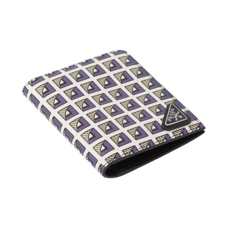PRADA Saffiano Leather Card Holder Wallet Men's Multicolor-2