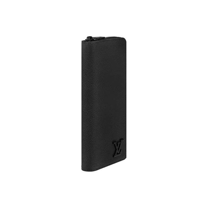 LOUIS VUITTON Zippy Aerogram Cow Leather Wallet Regular Men's Black-1