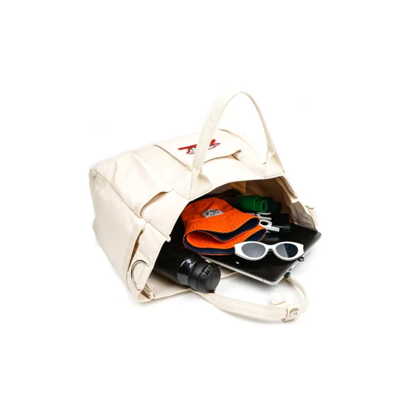 Rough Enough Canvas Bag, Tote Bag, Shopping Bag, Shoulder Bag, Handbag Unisex Ecru-1
