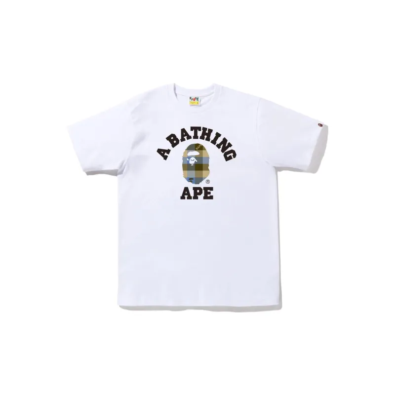 A BATHING APE Block Check College Tee FW22-3