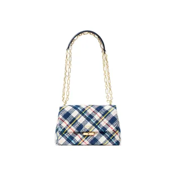 Kate Spade Carlyle Fabric Crossbody Bag Shoulder Bag Women's White & Blue