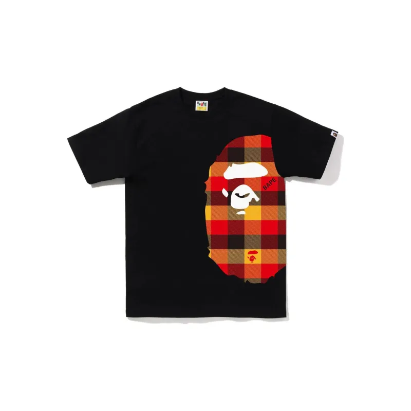Bape Block Check Side Big Ape Head Tee FW22-2