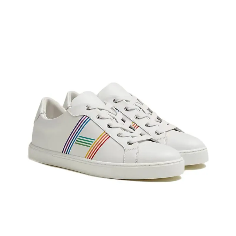 HERMES Avantage Low Top Stylish Skateboarding Shoes Men's White-3