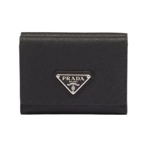 PRADA Saffiano Leather Wallet Small Size Men's Black
