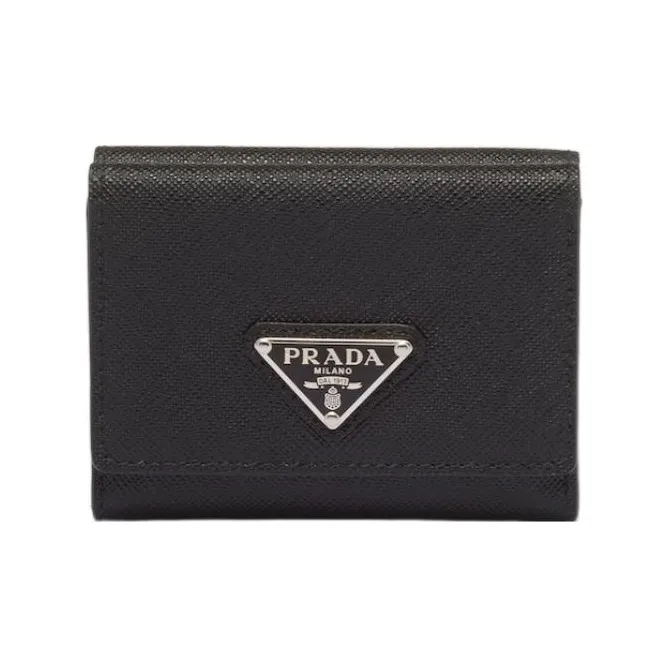 PRADA Saffiano Leather Wallet Trumpets Men's Black-0