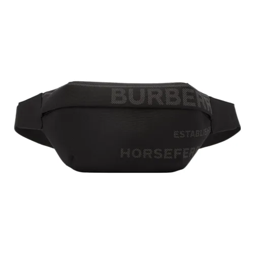 Burberry Horseferry Canvas With Calfskin Detail Canvas Bag Fanny Pack Regular Men's Black