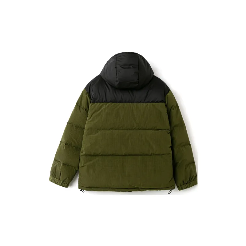 VOLCOM FW22 Letter Camouflage Colorblock Hooded Loose Fit Thickened Down Jacket Unisex-1