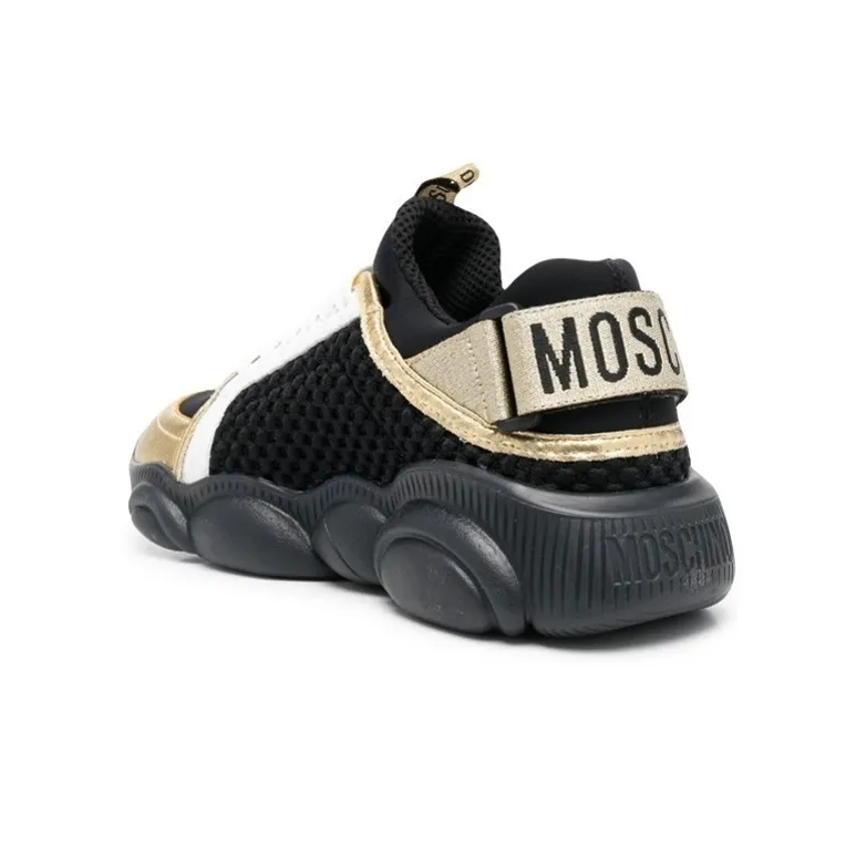 MOSCHINO Wear-Resistant Low-Top Sports Casual Shoes Women's Black Gold-3