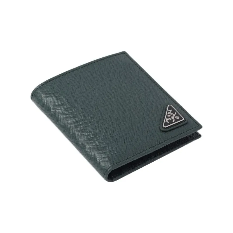 PRADA Saffiano Leather Wallet Men's Emerald Green-3