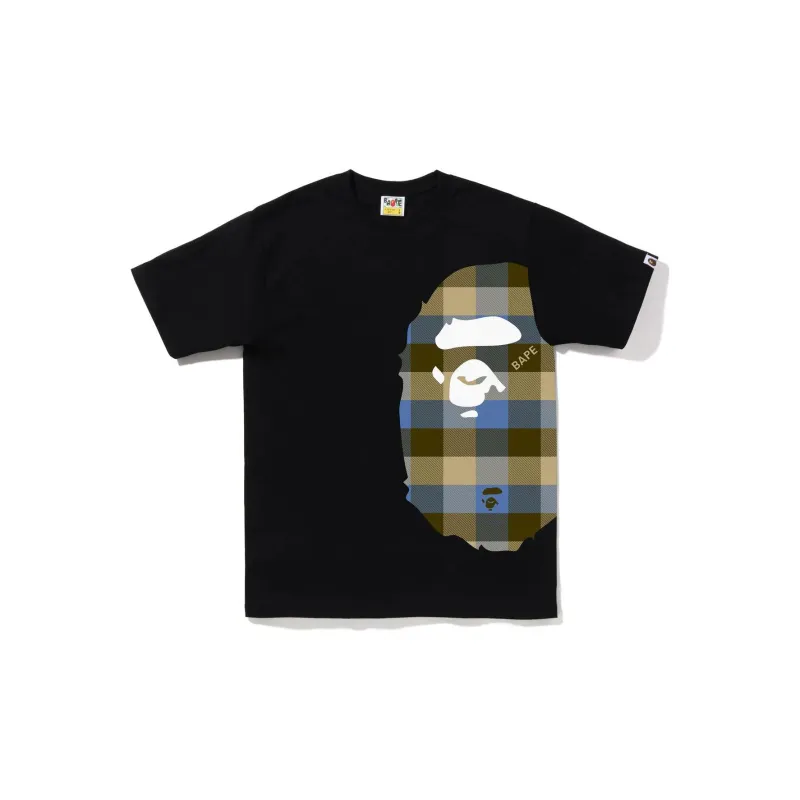 Bape Block Check Side Big Ape Head Tee FW22-0