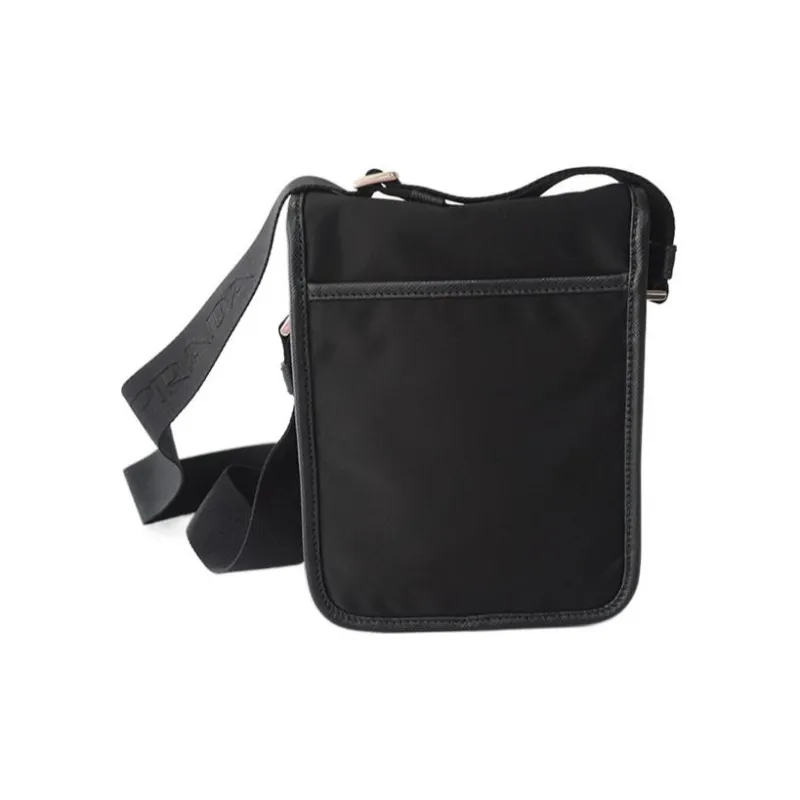 PRADA Nylon Leather Patchwork Messenger Bag Crossbody Bag Shoulder Bag Men's Black-3