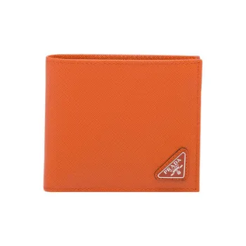 PRADA Saffiano Leather Wallet Men's Orange