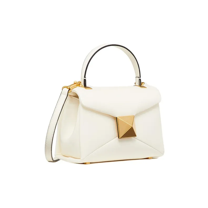 Valentino One Stud Sheepskin Shoulder Bag Crossbody Bag Handbag Mini Women's Ivory White-1