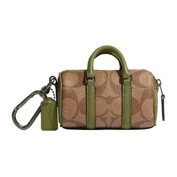 COACH Venturer Artificial Leather Boston Bag Pendant Mini Unisex Khaki