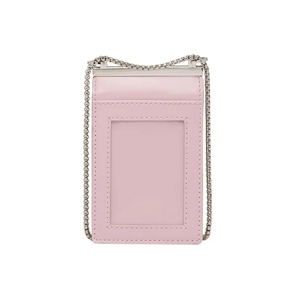 PRADA Brushed Leather Card Holder Women's Pink-1